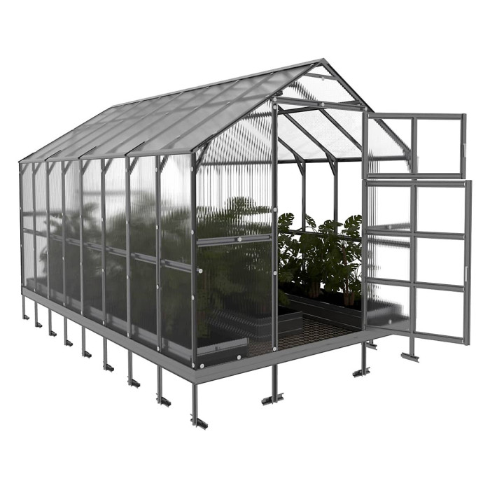 Heavy Duty greenhouse KLASIKA HOUSE 2,35 x 4,12 m (9,68 m²), 6 mm polycarbonate cover