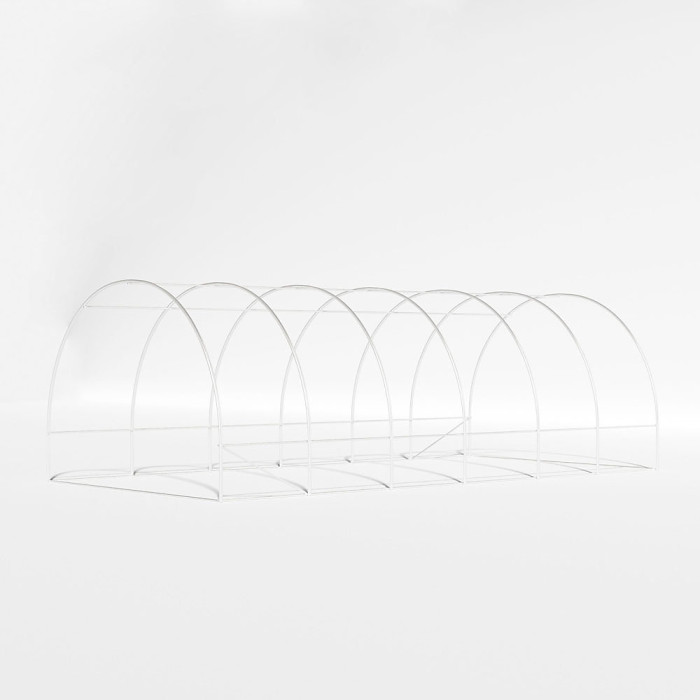 6x3x2M Steel Frame Walk In Greenhouse Garden Plants Grow House with Roll Up Windows and PE Cover, White