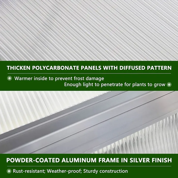 10x6ft Garden Plants Grow House with Aluminium Frame Large Walk-In Green House with Door and Window