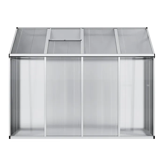 8x6 ft Outdoor Garden Polycarbonate Walk In Greenhouse with Ventilated Window