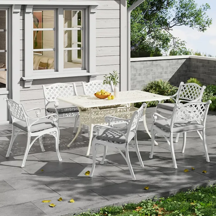 7-Piece Outdoor Garden Furniture Set Dining Set for Garden Patio Lounge Balcony with Cushions