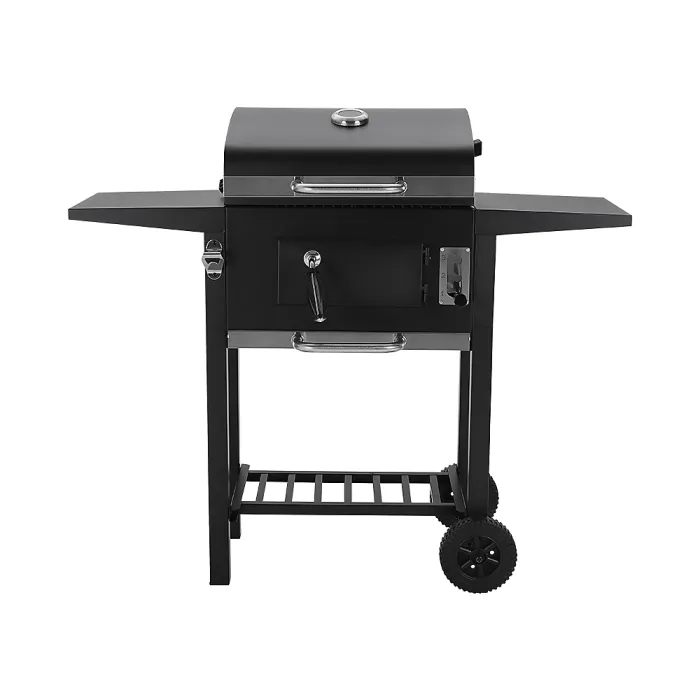 Outdoor Charcoal Black Portable BBQ Grill Garden Camping Charcoal Grill with Side Tables 96.5cm H