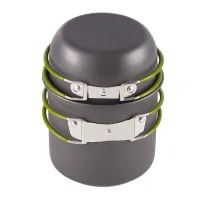 Grey Portable Camping Cookware Set Outdoor Picnic Cooking Kit with Storage Bag