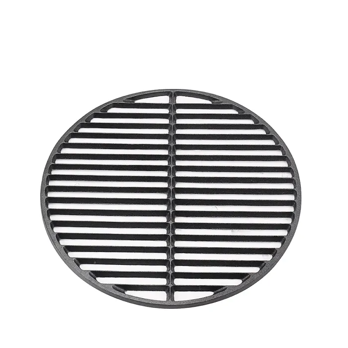 Circular Cast Iron Grilling Grate Dual Side Grid for Outdoor BBQ Dia 37.5cm