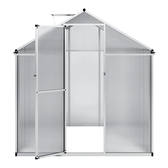 8x6ft Sliver Walk in Greenhouse Polycarbonate Greenhouse with Window