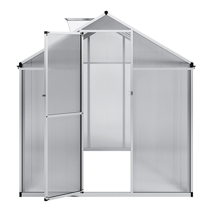 10x6ft Sliver Walk in Greenhouse Polycarbonate Greenhouse with Window