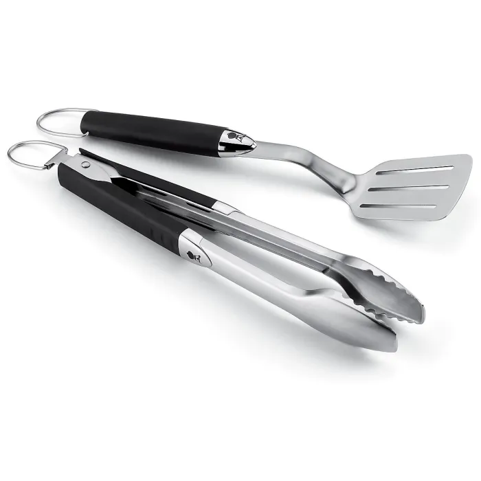 Weber Premium Rubber & stainless steel 2 piece Barbecue tool set
