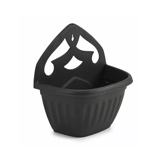New Plastic Garden Fence Black Flower Basket Pot Planter Container Wall Mounted Plant