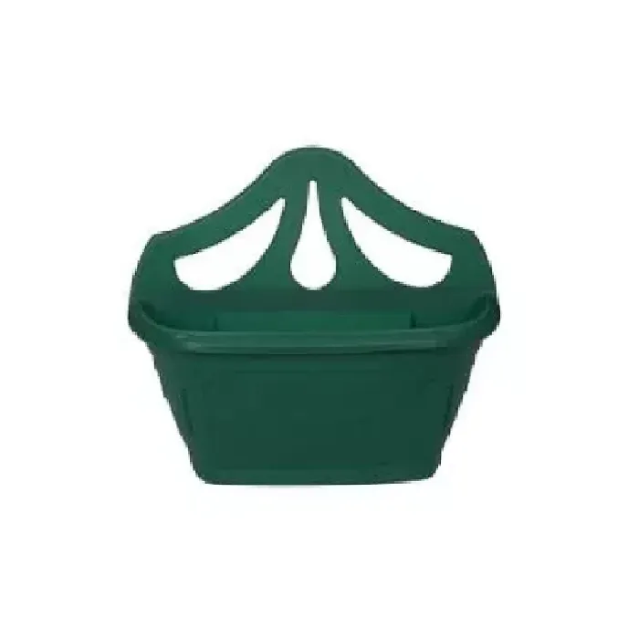 Green Plastic Garden Fence Flower Basket Pot Planter Container Wall Mounted Plant 32 cm New