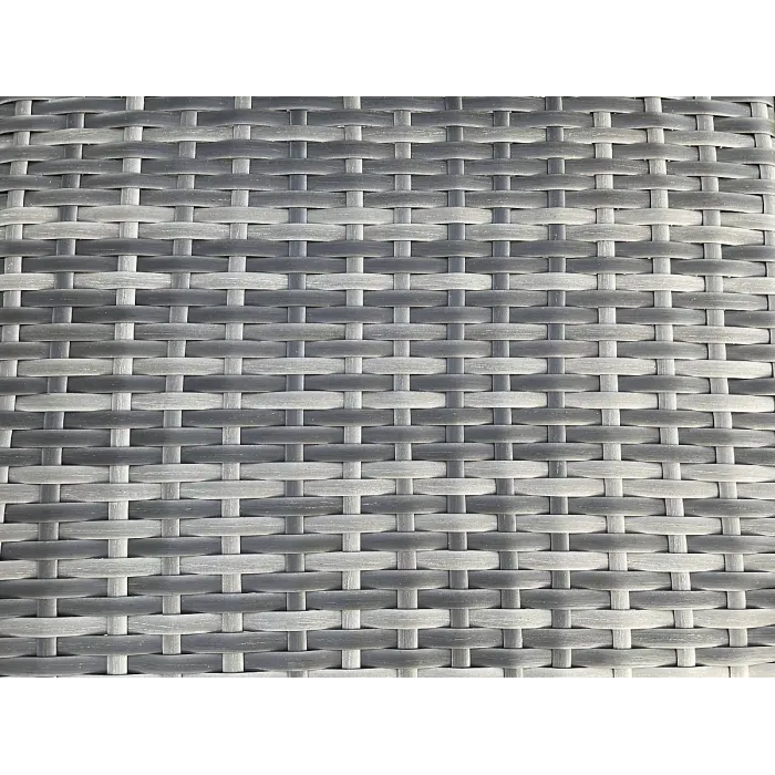 Fimous Rattan Garden Furniture Dining Table And Chairs Set PE Wicker Patio 6 Chairs Plus Black Tempered Glass Rectangular Table