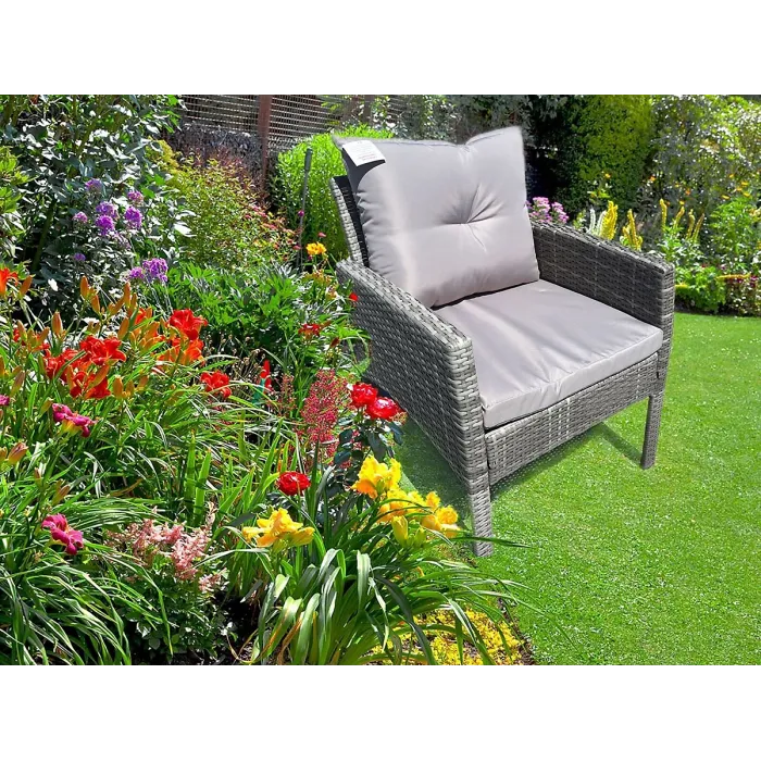 Rattan garden cube dining set Wicker Conservatory Outdoor Garden Furniture Set Paris Grey