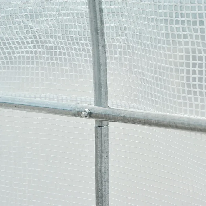 Chilli 3.5 x 2 x 2 m Polytunnel Greenhouse, Walk-in Green House for Garden with Mesh Windows, Galvanised Steel Frame, White