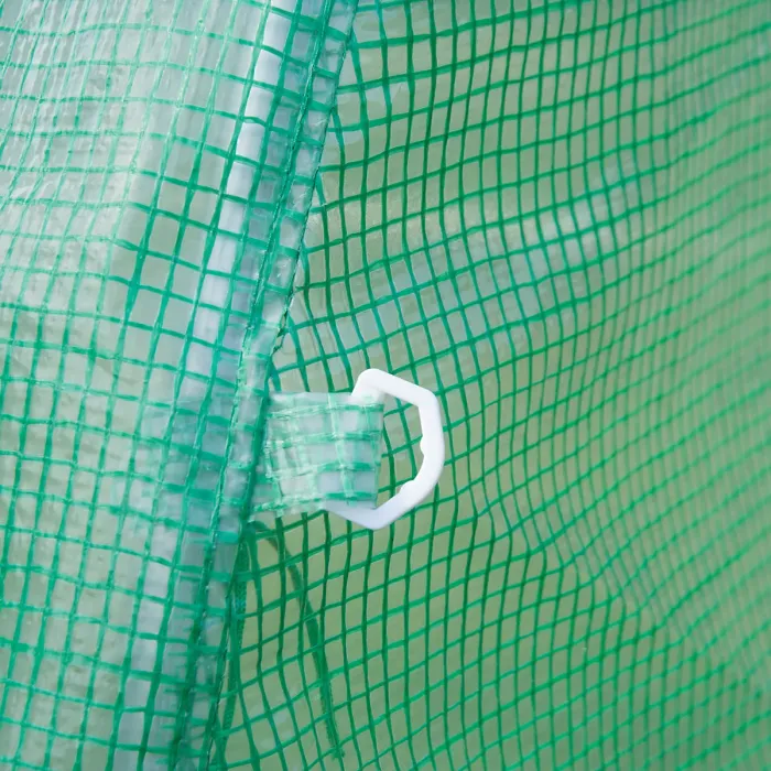 Chilli Walk-in Polytunnel Greenhouse, Outdoor Garden Tunnel Greenhouse Tent with Zipped Roll-Up Door and 8 Mesh Windows, 4 x 2M
