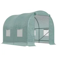 Chilli 245 x 200cm Polytunnel Greenhouse - Green