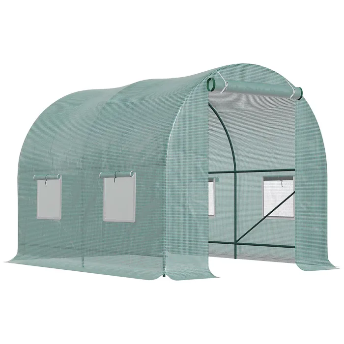 Chilli 245 x 200cm Polytunnel Greenhouse - Green
