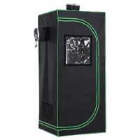 Chilli Grow Tent Reflective Mylar Hydroponic with Adjustable Vents and Floor Tray for Indoor Plant Growing, 60 x 60 x 140 cm