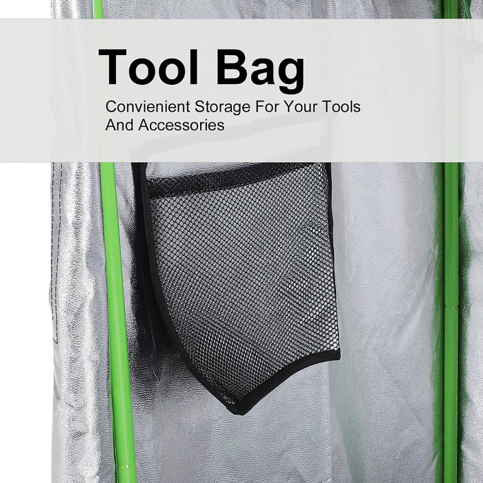 Chilli Grow Tent Reflective Mylar Hydroponic with Adjustable Vents and Floor Tray for Indoor Plant Growing, 60 x 60 x 140 cm