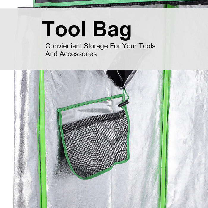 Chilli Grow Tent Reflective Mylar Hydroponic with Adjustable Vents and Floor Tray for Indoor Plant Growing, 120 x 60 x 150 cm