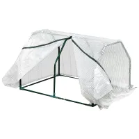 Chilli Mini Greenhouse Grow House PVC Cover Steel Frame White 99L x 71W x 60H cm