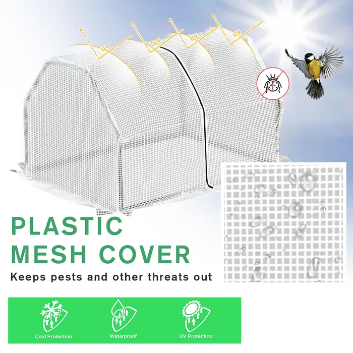 Chilli Mini Greenhouse Grow House PVC Cover Steel Frame White 99L x 71W x 60H cm