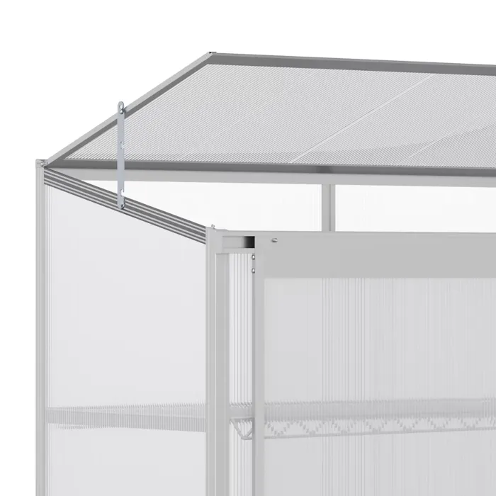 Chilli 3 Tier Greenhouse Garden Outdoor Cold Frame Plant Flower Growth Transparent Polycarbonate Board Openable Roof Sliding Door