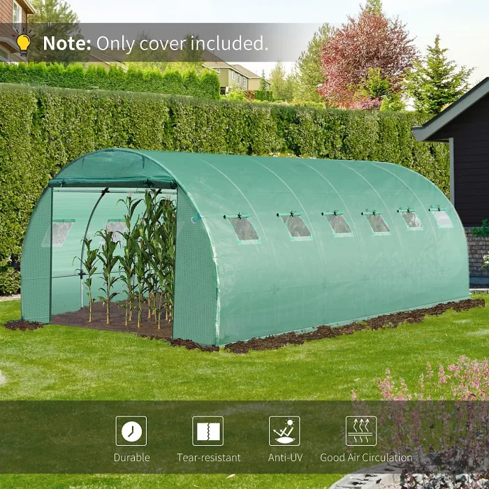 Chilli 6 x 3 x 2m Greenhouse Replacement Cover ONLY Winter Garden Plant PE Cover for Tunnel Walk-in Greenhouse
