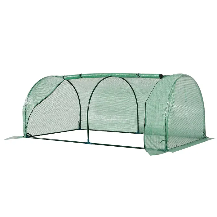 Chilli Tunnel Greenhouse Green Grow House for Garden Outdoor, Steel Frame, PE Cover, Green, 200 x 100 x 80cm