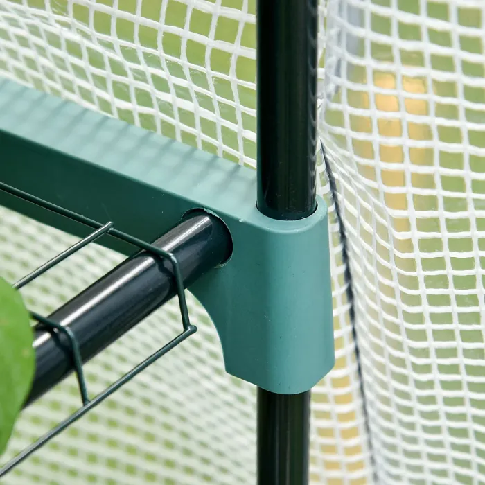 Chilli 4 Tiers Mini Portable Greenhouse Compact Plant Grow Shed Metal Frame PE Cover 160H x 70L x 50Wcm