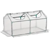 Chilli Mini Greenhouse Portable Flower Planter Tomato Vegetable House for Garden Backyard with Zipper 120 x 60 x 60 cm, White
