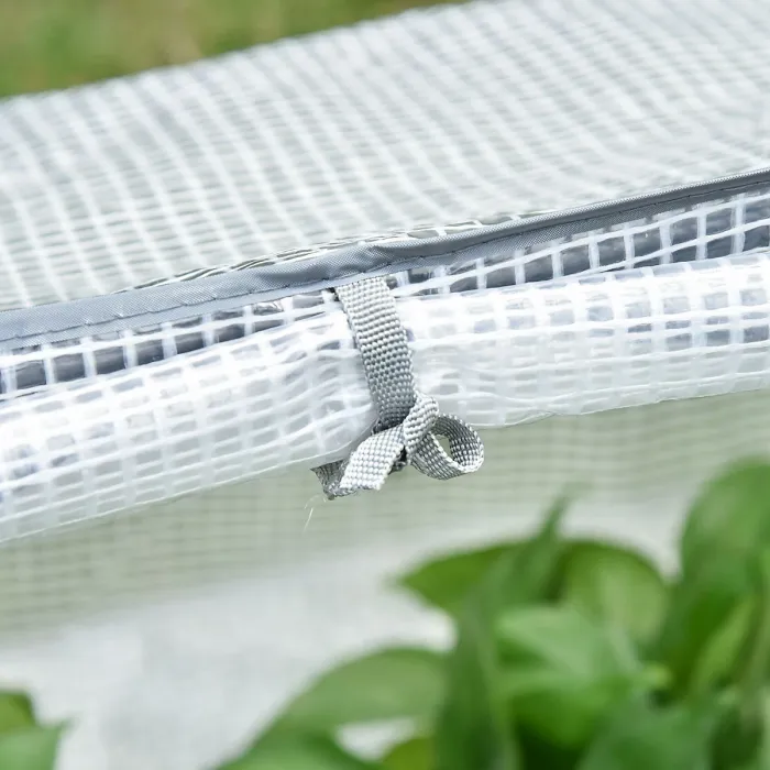 Chilli Mini Greenhouse Portable Flower Planter Tomato Vegetable House for Garden Backyard with Zipper 120 x 60 x 60 cm, White