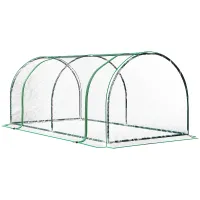 Chilli Tunnel Greenhouse Green Grow House for Garden Outdoor, Steel Frame, PE Cover, Transparent, 200 x 100 x 80cm