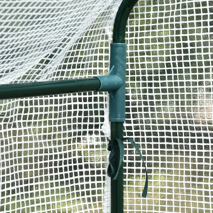 Chilli Walk In Greenhouse with 2-Tier Shelves, Roll up Zip Panel Door, Garden Polytunnel Steeple Grow House for Outdoor