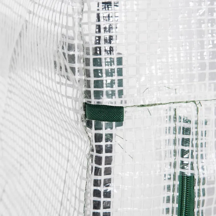 Chilli 4 Tier Mini Greenhouse, Portable Compact Green House with Steel Frame, PE Cover, Roll-up Door, 70 x 50 x 160 cm, White