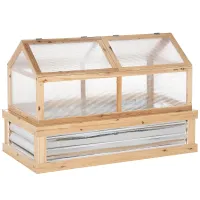 Chilli Raised Garden Bed with Greenhouse Top, Garden Wooden Cold Frame Greenhouse Flower Planter Protection