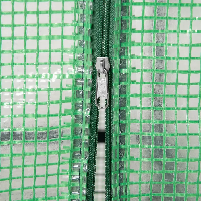 Chilli 4 Tier Mini Greenhouse, Portable Compact Green House with Steel Frame, PE Cover, Roll-up Door, 70 x 50 x 160 cm, Green