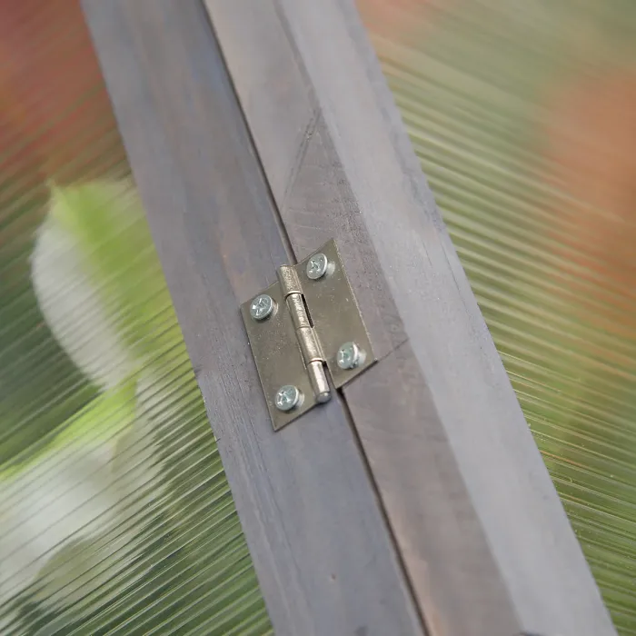 Chilli Wooden Cold Frame Garden Polycarbonate Greenhouse with Openable Top Cover, Grow House for Flowers, Vegetables, Plants