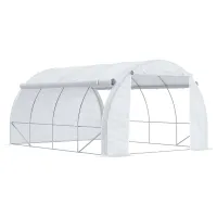 Chilli 4 x 3 x 2 m Polytunnel Greenhouse with Roll-up Side Walls, Walk-in Grow House Tent with Steel Frame, Reinforced Cover