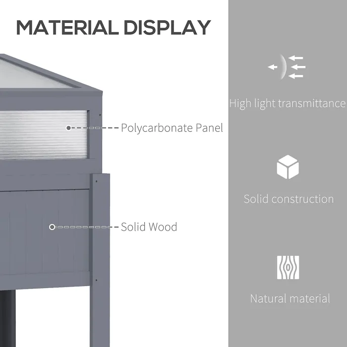 Chilli Raised Garden Bed 2-IN-1 Wood Cold Frame Greenhouse with Elevated Garden Box, Openable Top for Flowers, Vegetables
