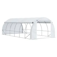 Chilli 6 x 3 x 2 m Polytunnel Greenhouse with Roll-up Side Walls, Walk-in Grow House Tent with Steel Frame, Reinforced Cover