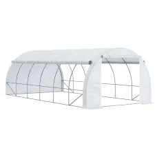 Chilli 6 x 3 x 2 m Polytunnel Greenhouse with Roll-up Side Walls, Walk-in Grow House Tent with Steel Frame, Reinforced Cover