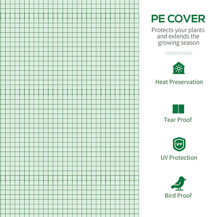 Chilli Walk in Polytunnel Greenhouse, Green House for Garden with Roll-up Window and Door, 1.8 x 1.8 x 2 m, Green