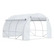Chilli 3 x 3 x 2 m Polytunnel Greenhouse with Roll-up Side Walls, Walk-in Grow House Tent with Steel Frame, Reinforced Cover