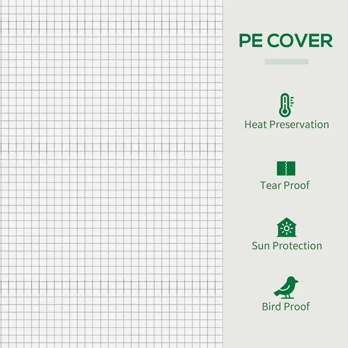 Chilli Tomato Greenhouse Walk-in Garden Greenhouse with Pent Roof, Roll-up Door, Mesh Window for Plants Flowers Herbs Grow