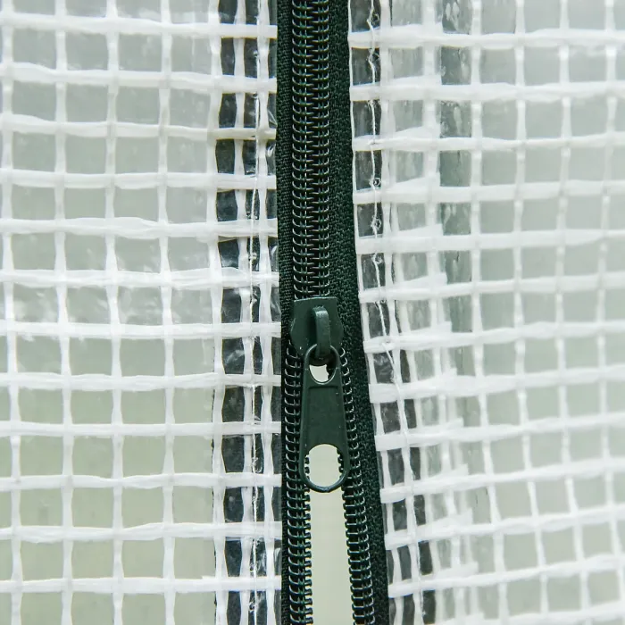 Chilli Tomato Greenhouse Walk-in Garden Greenhouse with Pent Roof, Roll-up Door, Mesh Window for Plants Flowers Herbs Grow