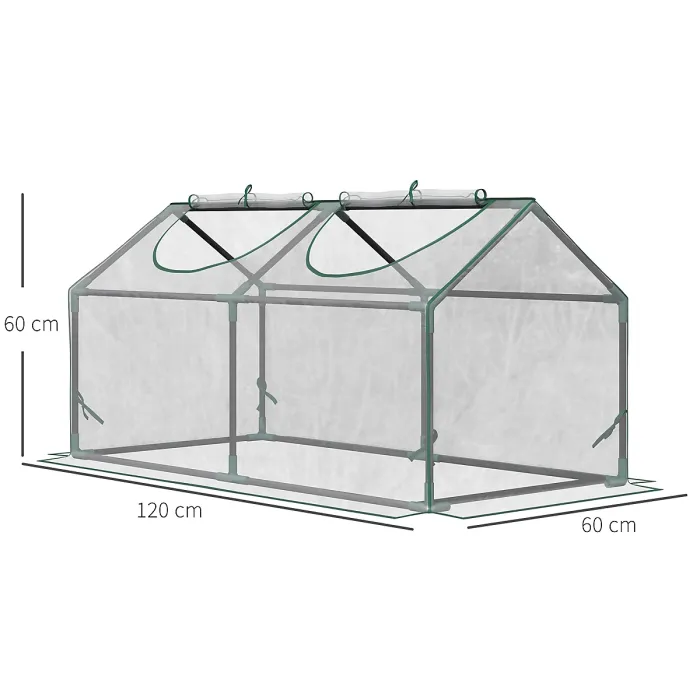 Chilli Mini Greenhouse Portable Flower Planter Vegetable Grow House for Garden Backyard with Zipped Windows