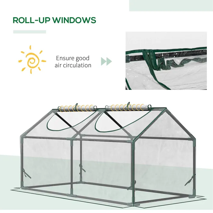Chilli Mini Greenhouse Portable Flower Planter Vegetable Grow House for Garden Backyard with Zipped Windows