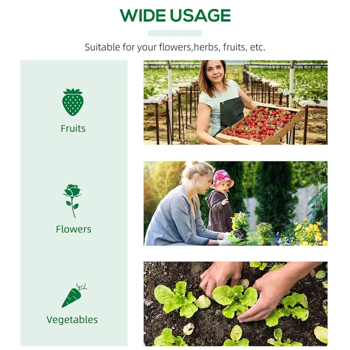 Chilli Mini Greenhouse, Small Plant Grow House for Outdoor with Durable PE Cover, Observation Windows, 180 x 60 x 60 cm, Green