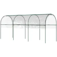 Chilli Tunnel Tomato Greenhouse with 4 Hoops and Top Tap, Pointed Bottom and Guy Ropes, 400 x 123 x 171 cm, Clear