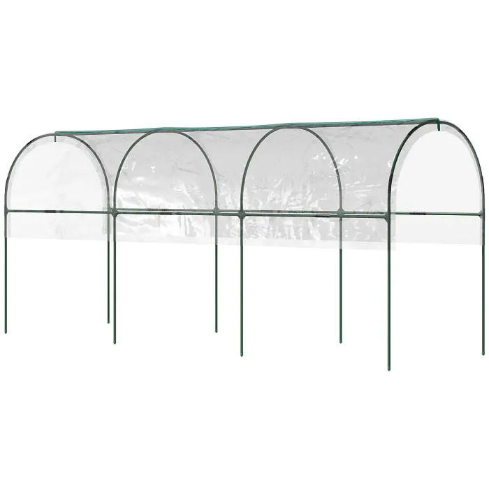 Chilli Tunnel Tomato Greenhouse with 4 Hoops and Top Tap, Pointed Bottom and Guy Ropes, 400 x 123 x 171 cm, Clear