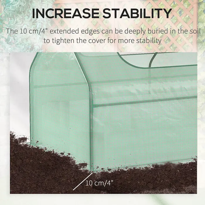 Chilli Raised Garden Bed with Greenhouse, Steel Planter Box with Plastic Cover, Roll Up Window, Dual Use for Flowers, Vegetables